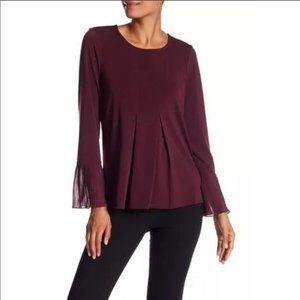 Adrianna Papell BLACK Pleated Chiffon scuff Crepe